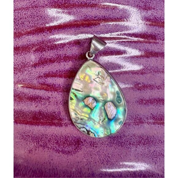 18kgp Abalone Shell Large Pendant double sided - Picture 5 of 8